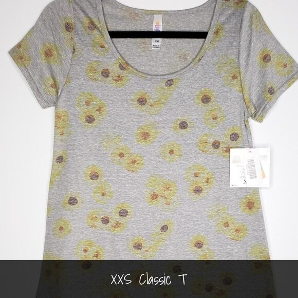 LuLaRoe Classic Tee XXS Sunflowers NEW - Picture 1 of 1